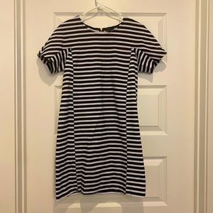 J.Crew Black and White Stripe Dress